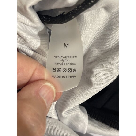 NWT B2Prity Womens Black & White Cutout Ruffle One-Piece Swimsuit Size Medium - Picture 15 of 15